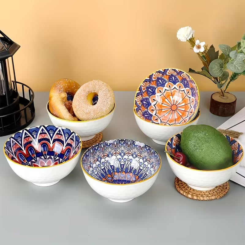 6-Piece Bohemian Style Small Dessert Bowl Set