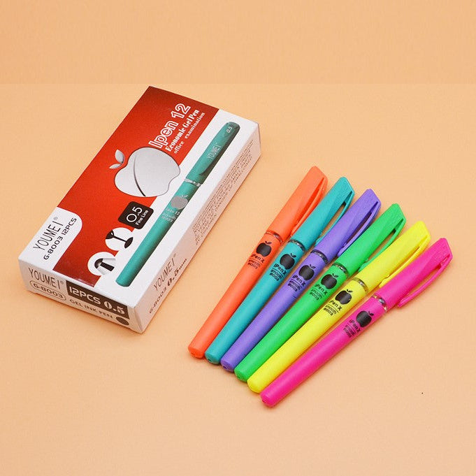 12pcs Apple Gel Pen 0.5mm
