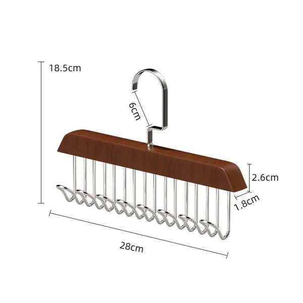 8 Hooks Non-Slip Solid Wood Hanger