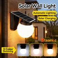 Solar-Powered Wall Lamp with Tri-Color Dimming