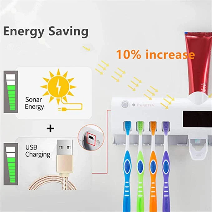 UV Toothbrush Sterilizer and Toothpaste Dispenser
