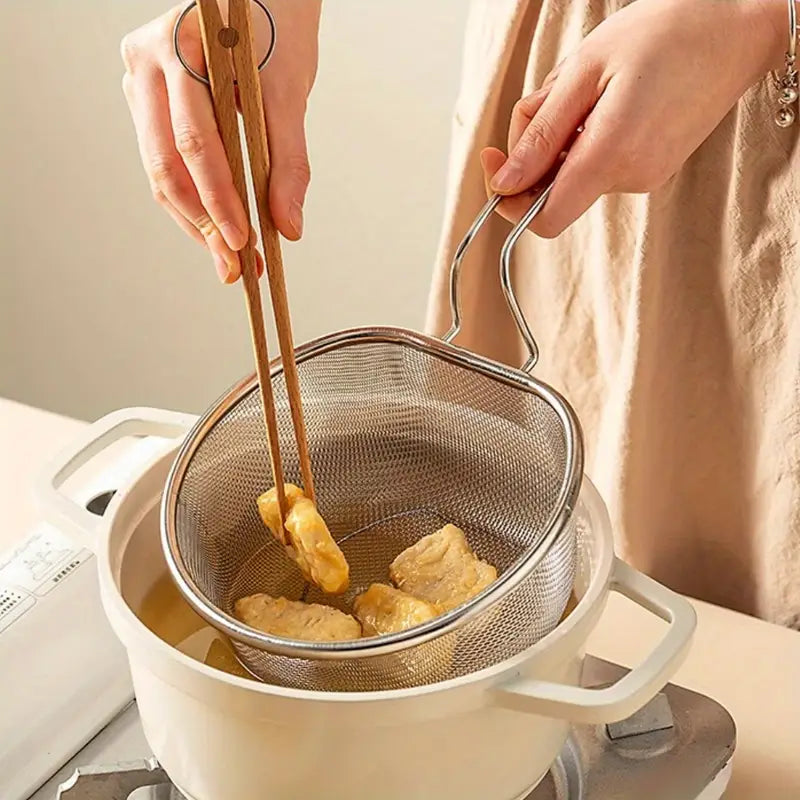 18cm Stainless Steel Frying Mesh Basket Strainer