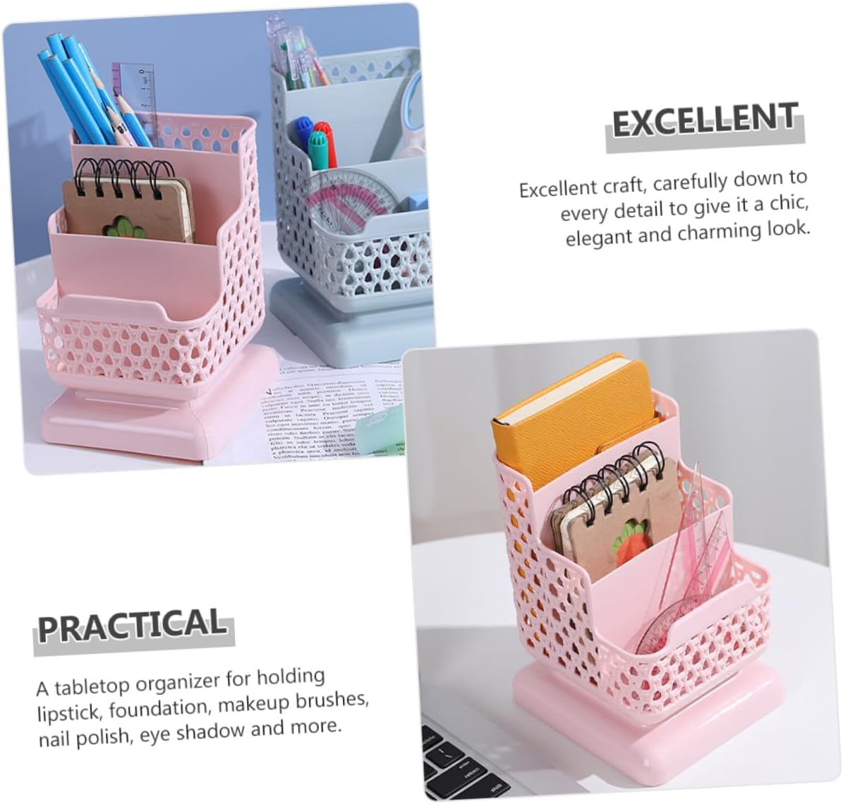 3-Compartment Desktop Organizer
