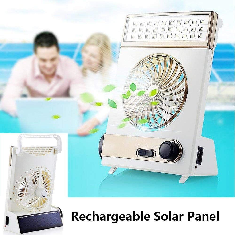3-in-1 Rechargeable Solar Fan with LED Light