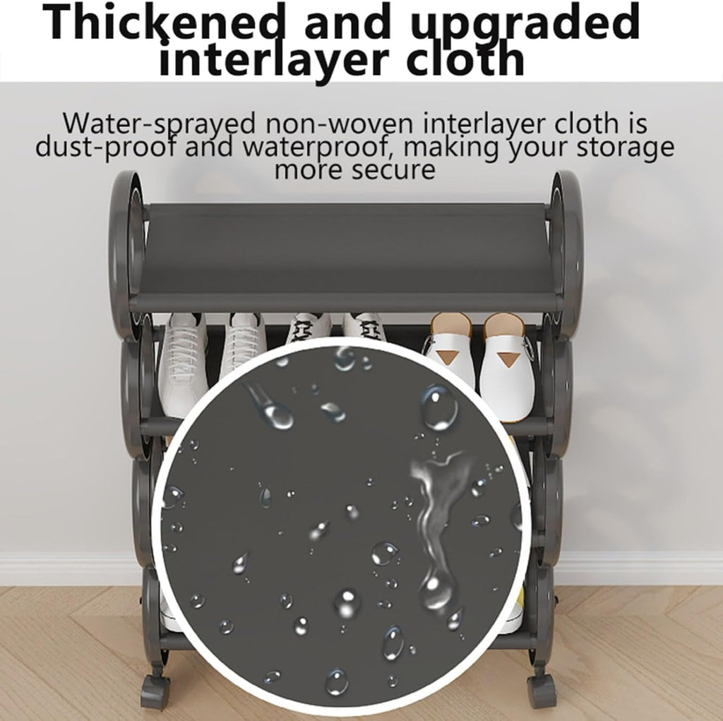 4-Tier Modern Shoe Rack with Wheels