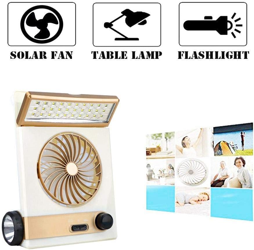 3-in-1 Rechargeable Solar Fan with LED Light