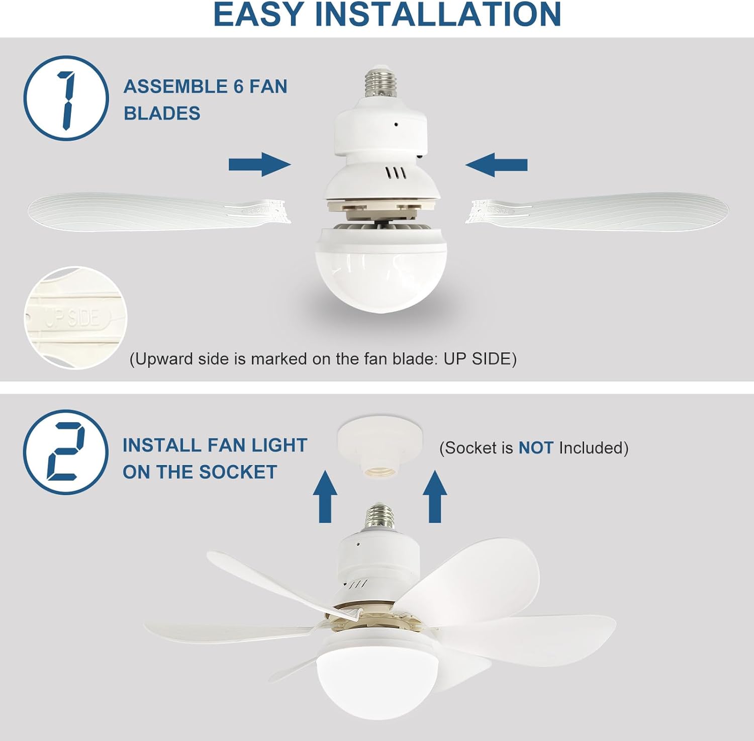 2-in-1 LED Quiet Ceiling Fan with Remote Control