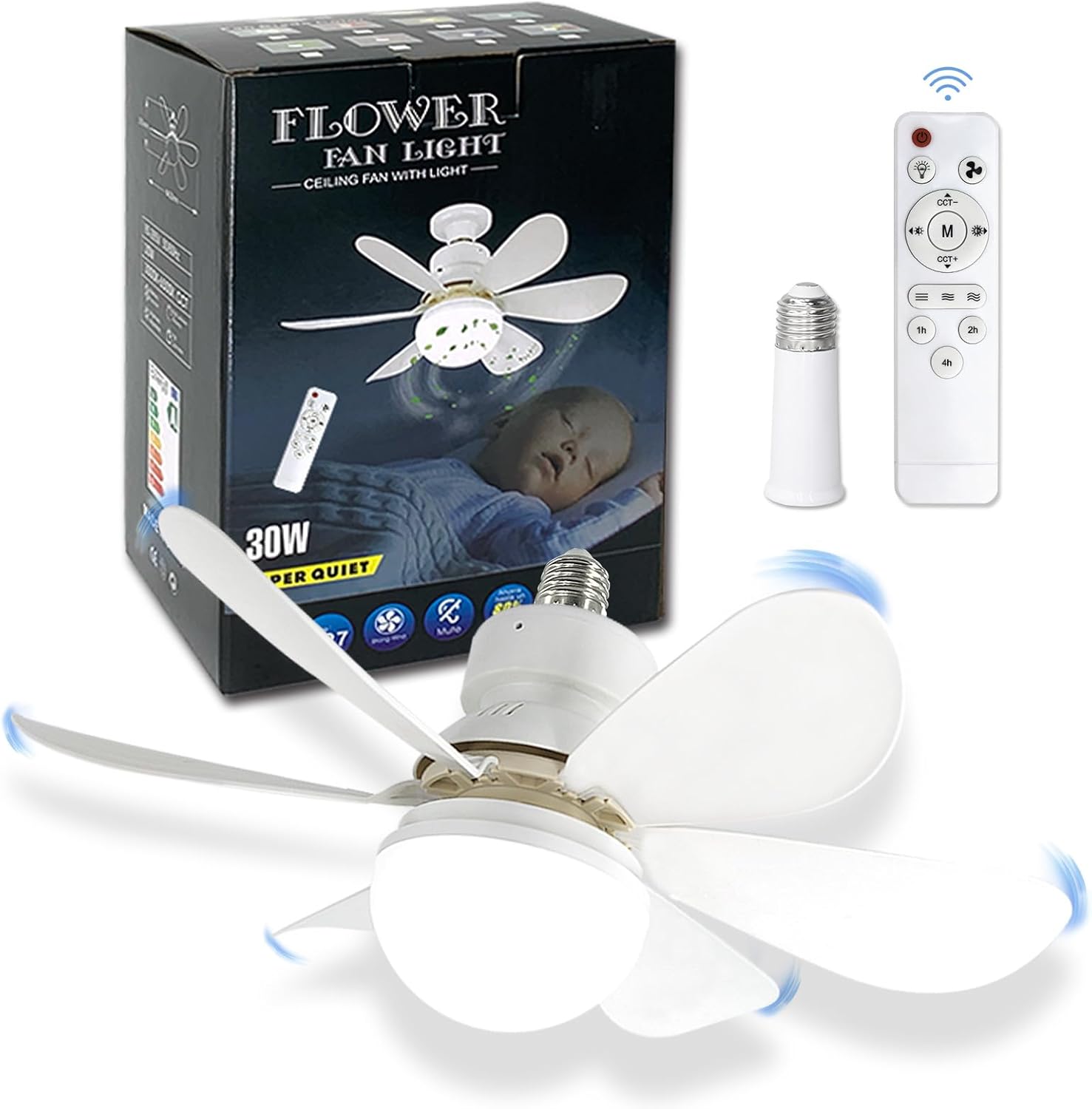 2-in-1 LED Quiet Ceiling Fan with Remote Control