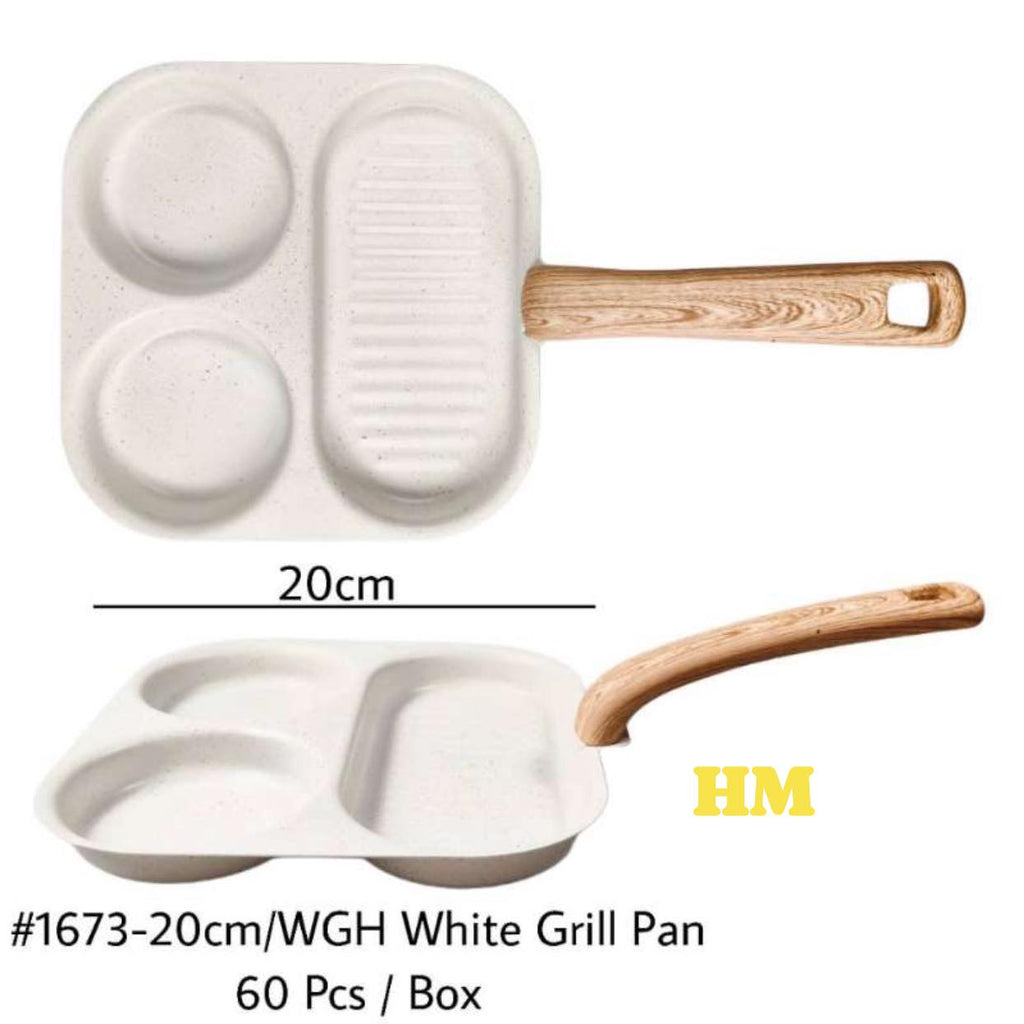 3-in-1 White Multi-Section Nonstick Grill Pan