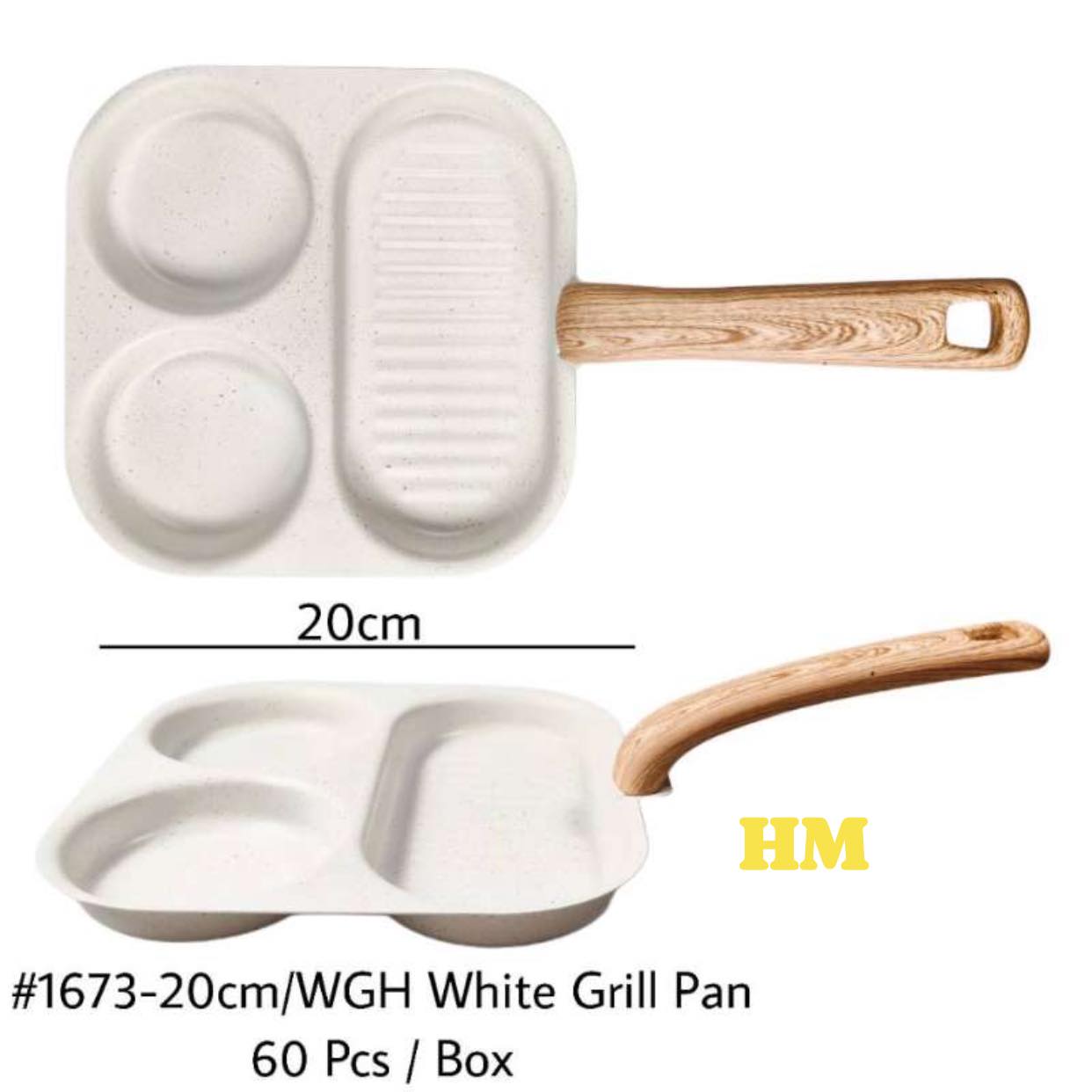 3-in-1 White Multi-Section Nonstick Grill Pan