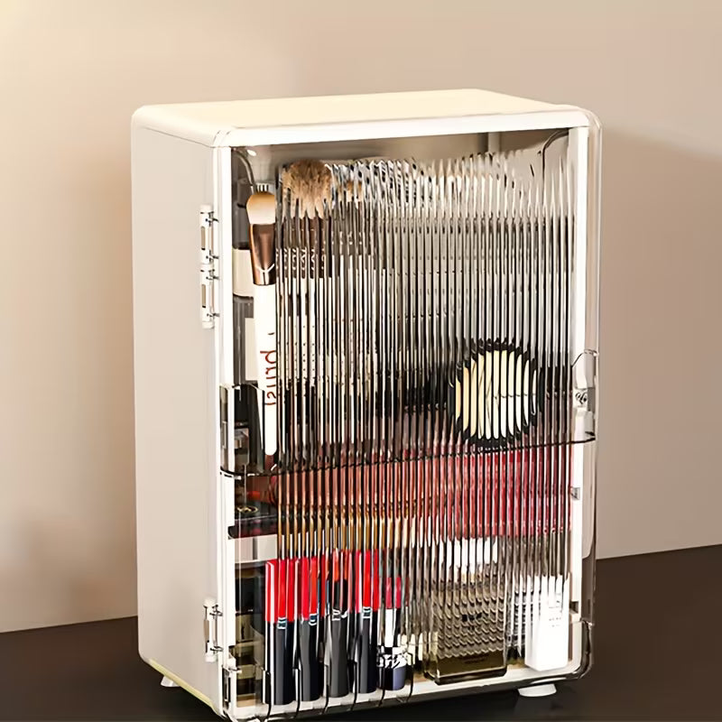 Stylish Cosmetic Storage Box with a Magnetic Door Design