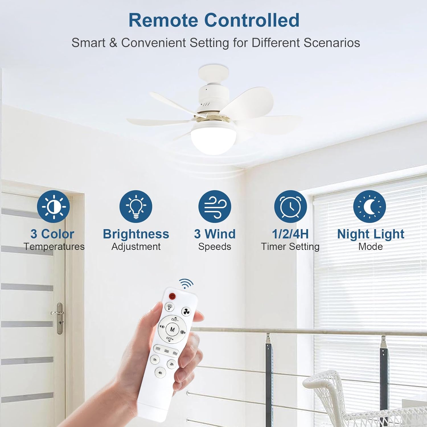 2-in-1 LED Quiet Ceiling Fan with Remote Control