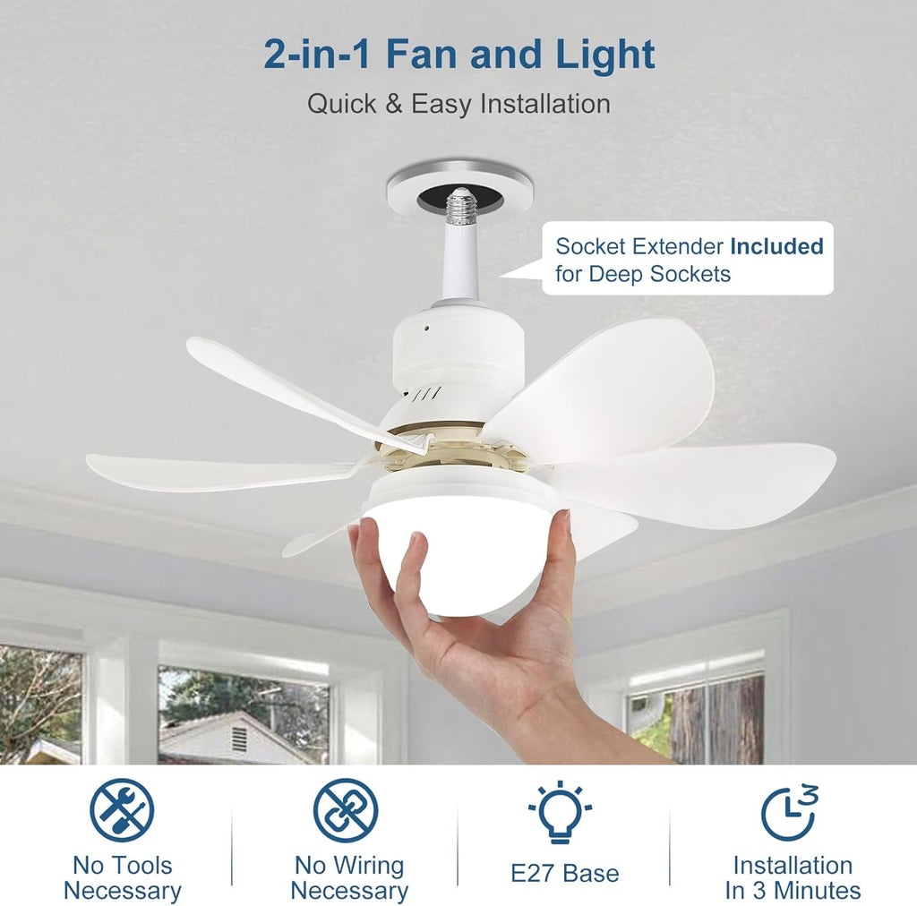 2-in-1 LED Quiet Ceiling Fan with Remote Control