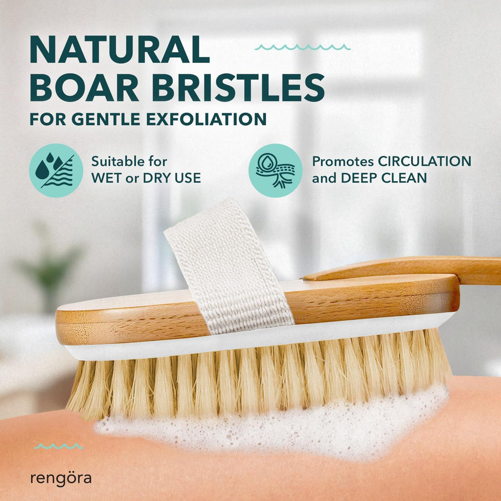 Long Wooden Handle Body Dry Brush