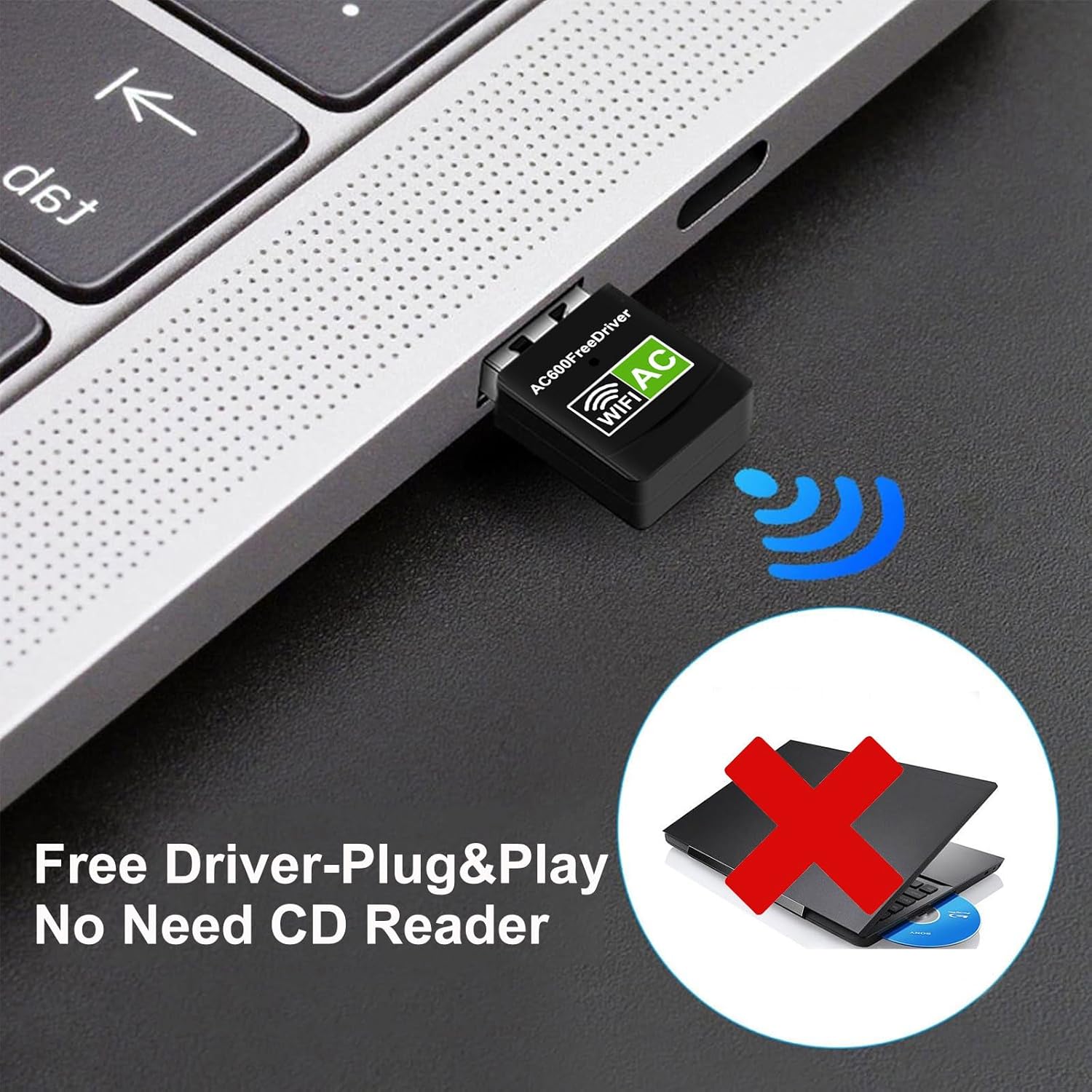 600Mbps Dual Band 2.4G 5.8G USB Wireless Network Adapter