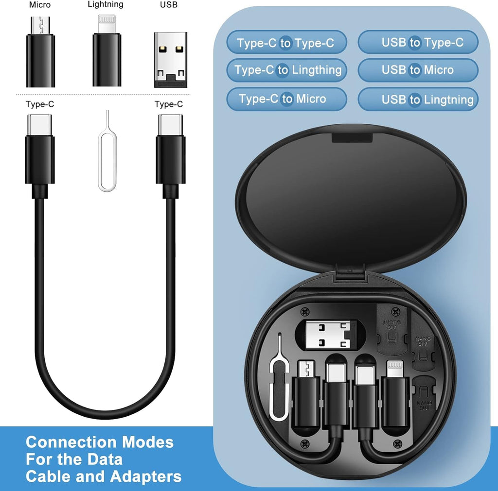 60W Fast Charging 7-in-1 Universal Travel Charging Cable Set