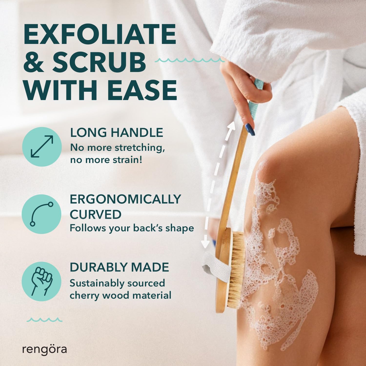 Long Wooden Handle Body Dry Brush