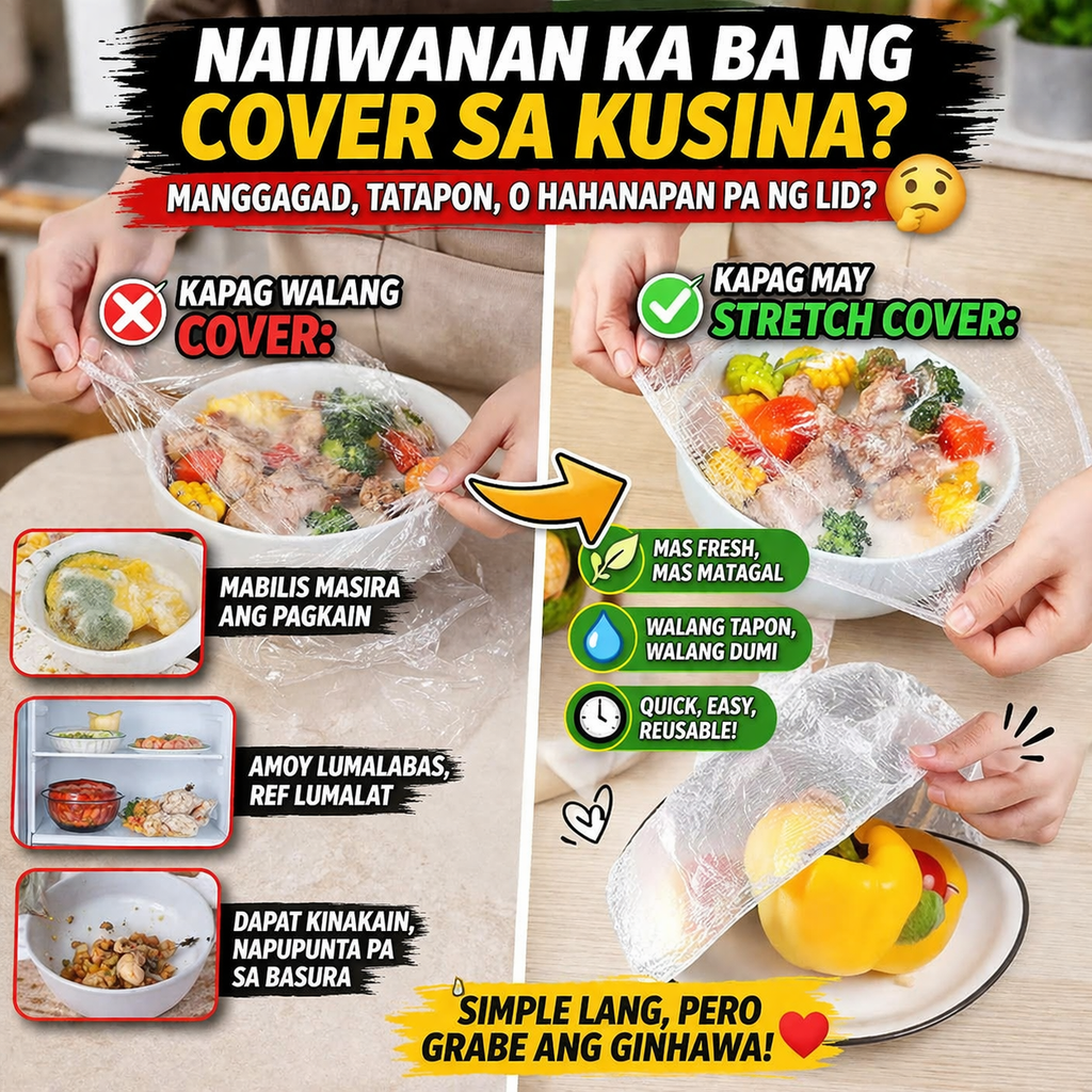 100Pcs Disposable Plastic Food Cover