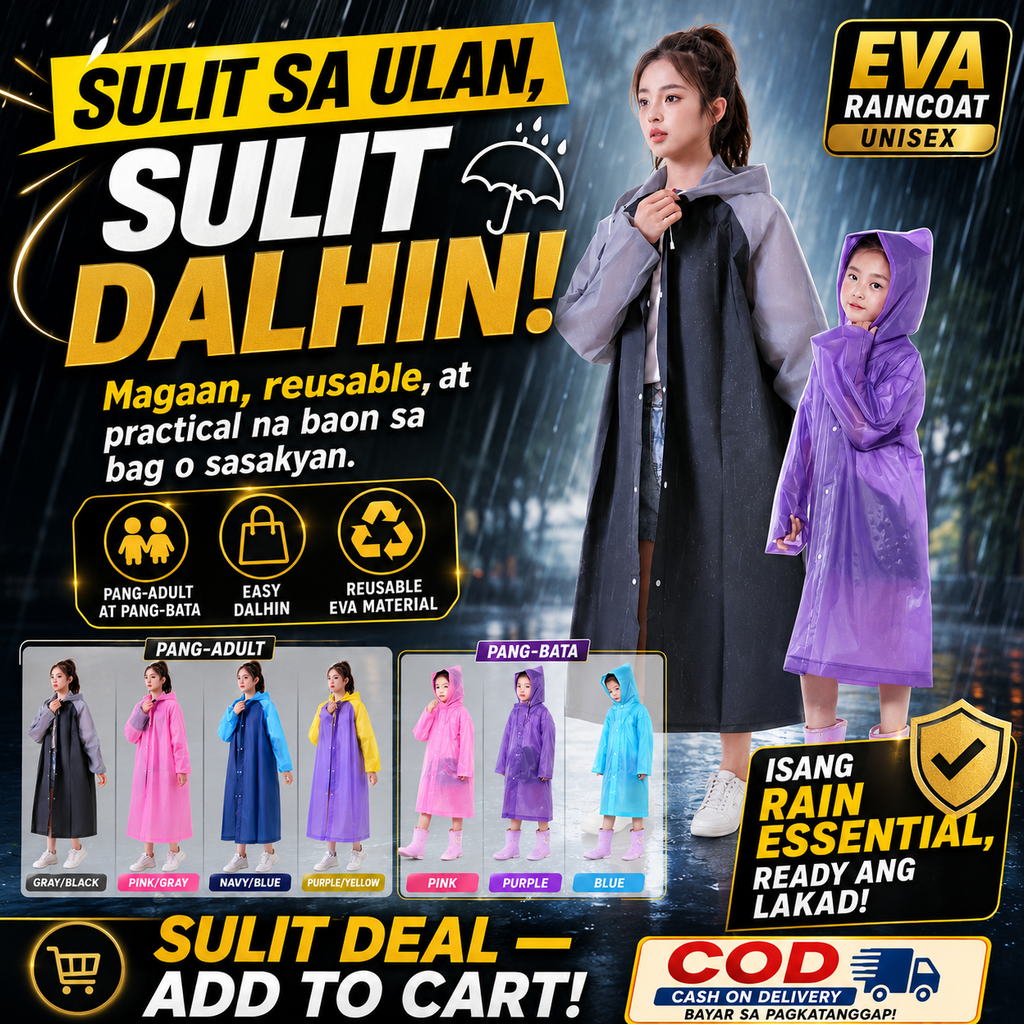 EVA Unisex Raincoat for Adults & Kids