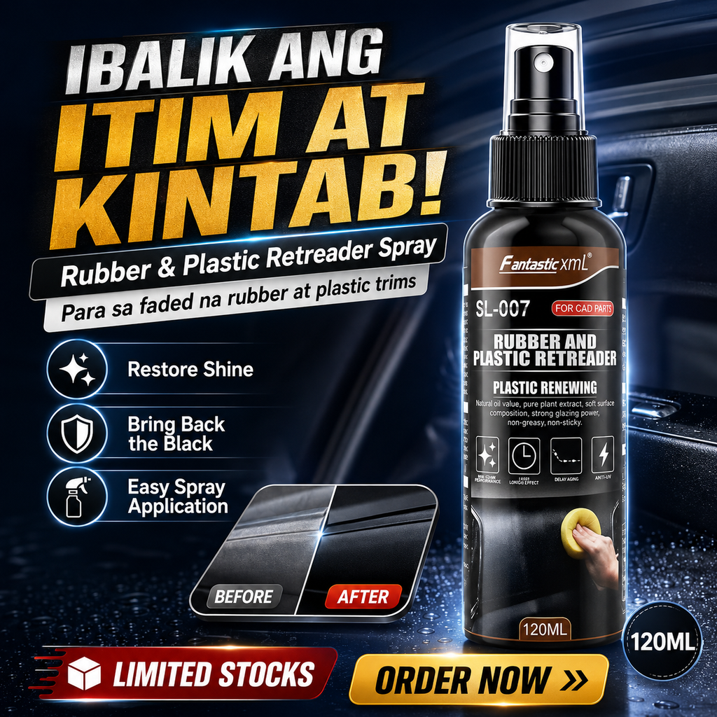 Rubber & Plastic Retrader Spray (120ml) – Restore the Shine, Bring Back the Black!