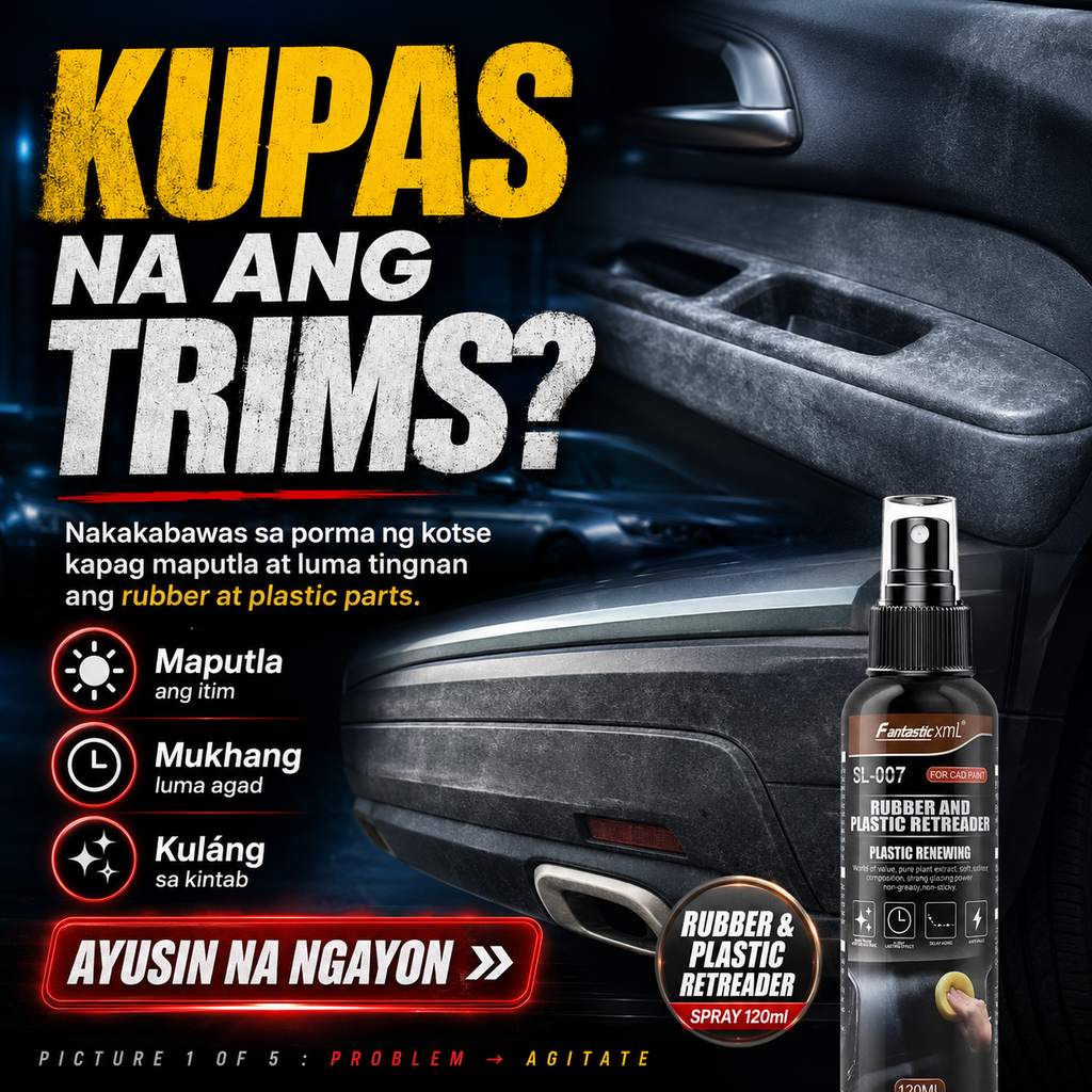 Rubber & Plastic Retrader Spray (120ml) – Restore the Shine, Bring Back the Black!