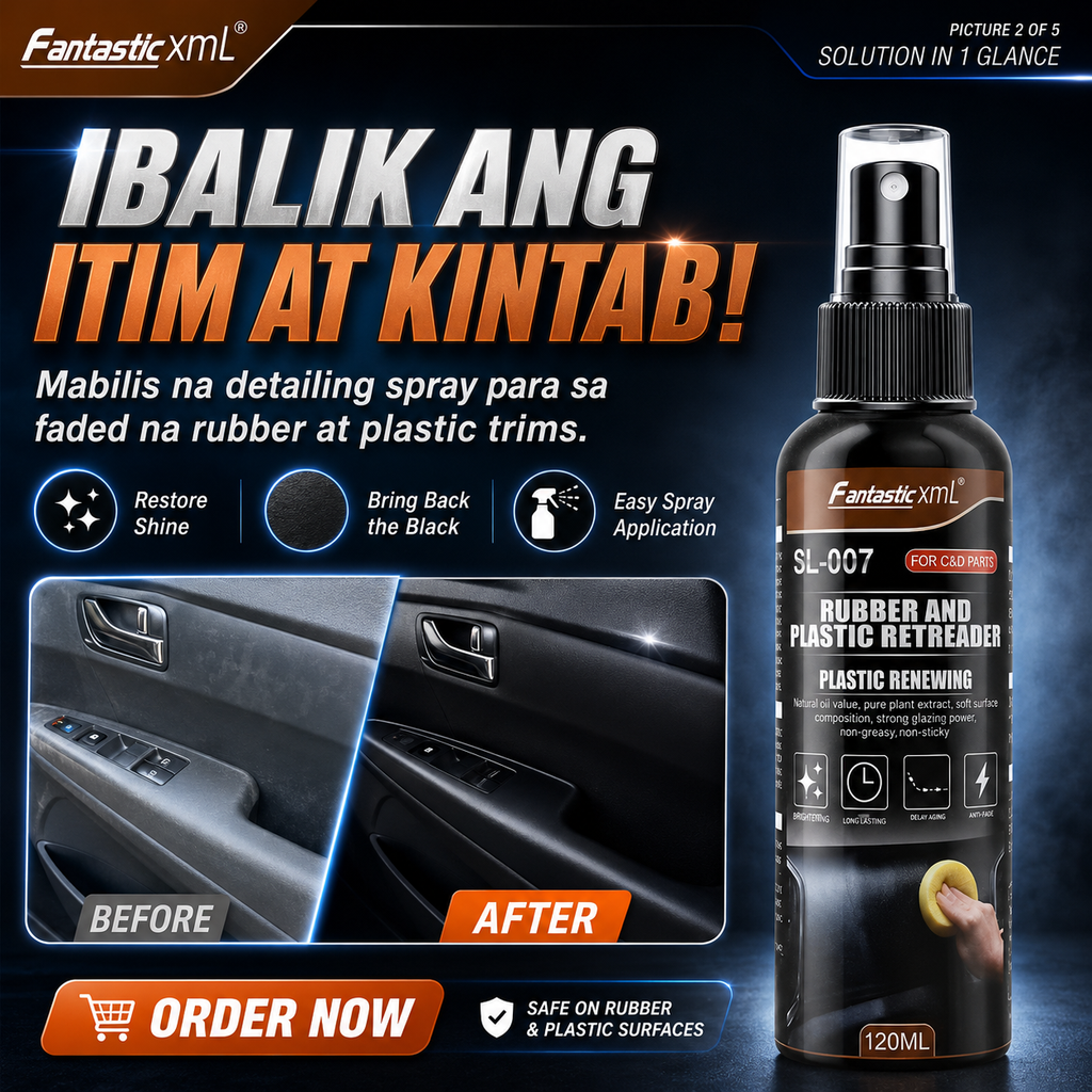 Rubber & Plastic Retrader Spray (120ml) – Restore the Shine, Bring Back the Black!