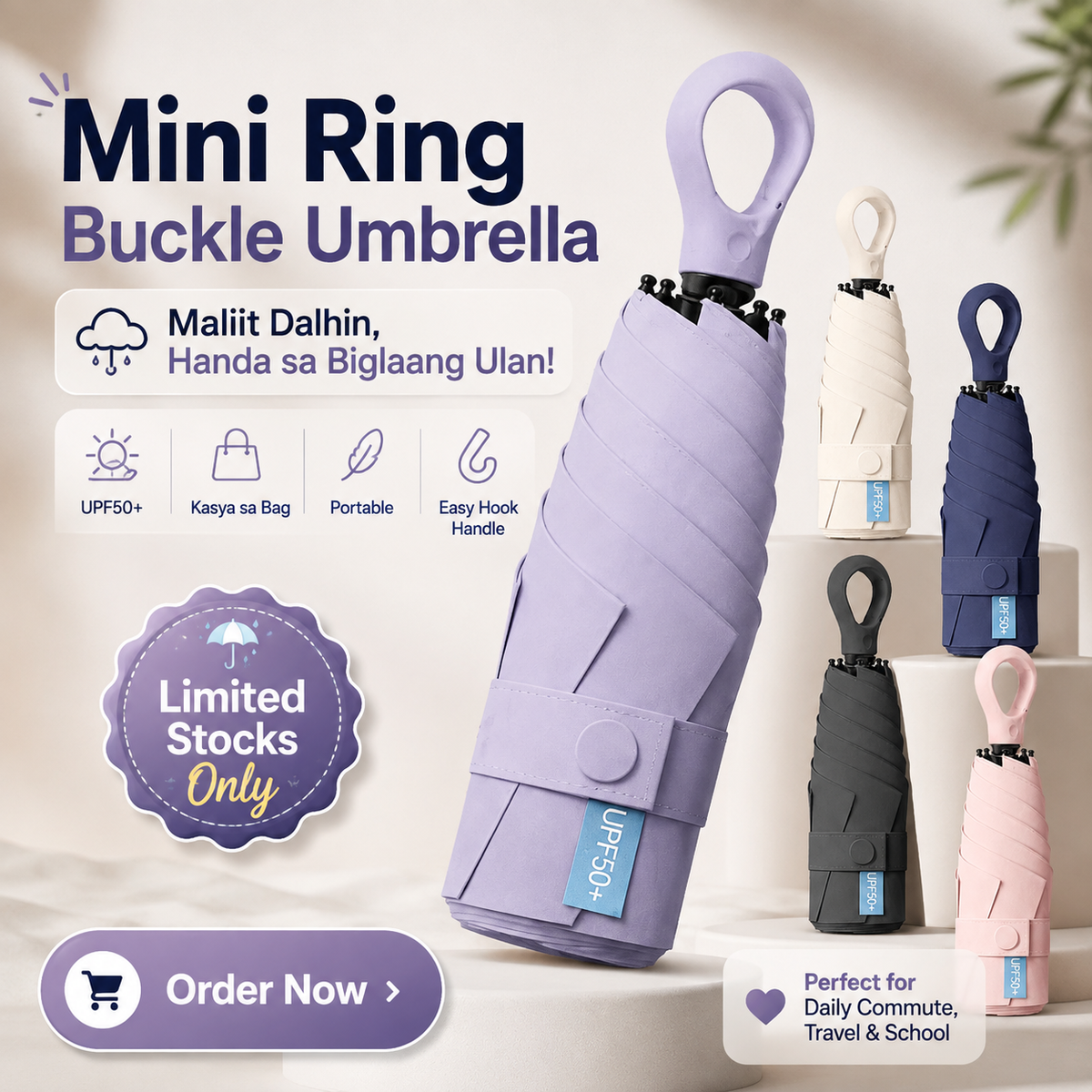 Mini Portable Hook Folding Umbrella
