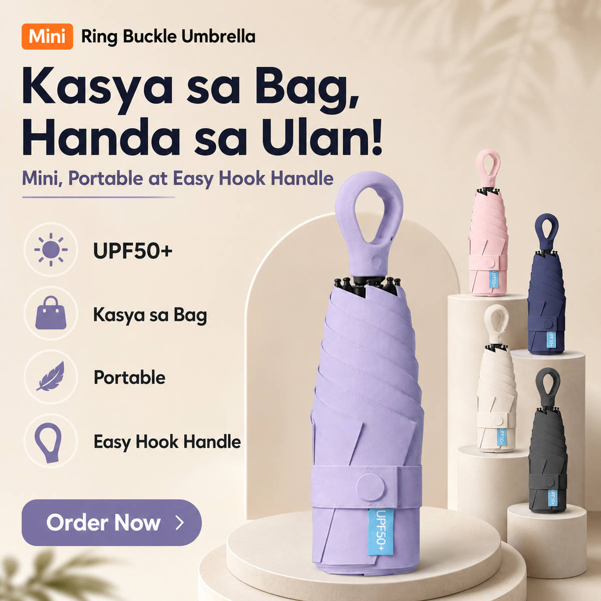 Mini Portable Hook Folding Umbrella