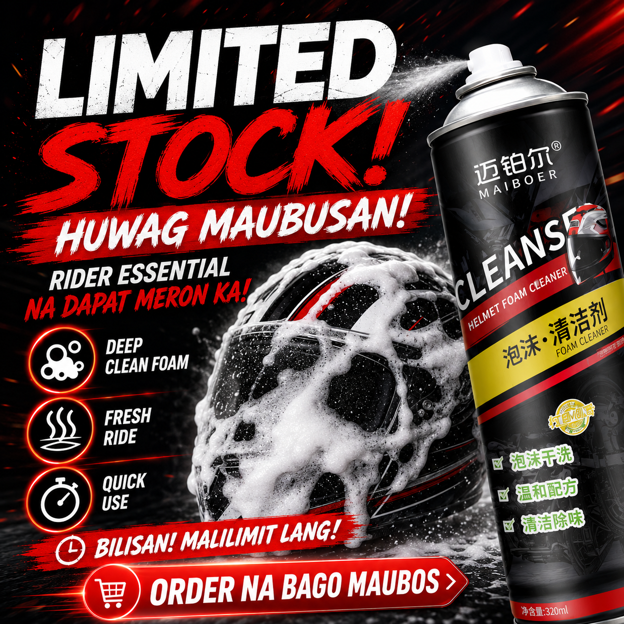 Helmet Cleaner Foam 320ml