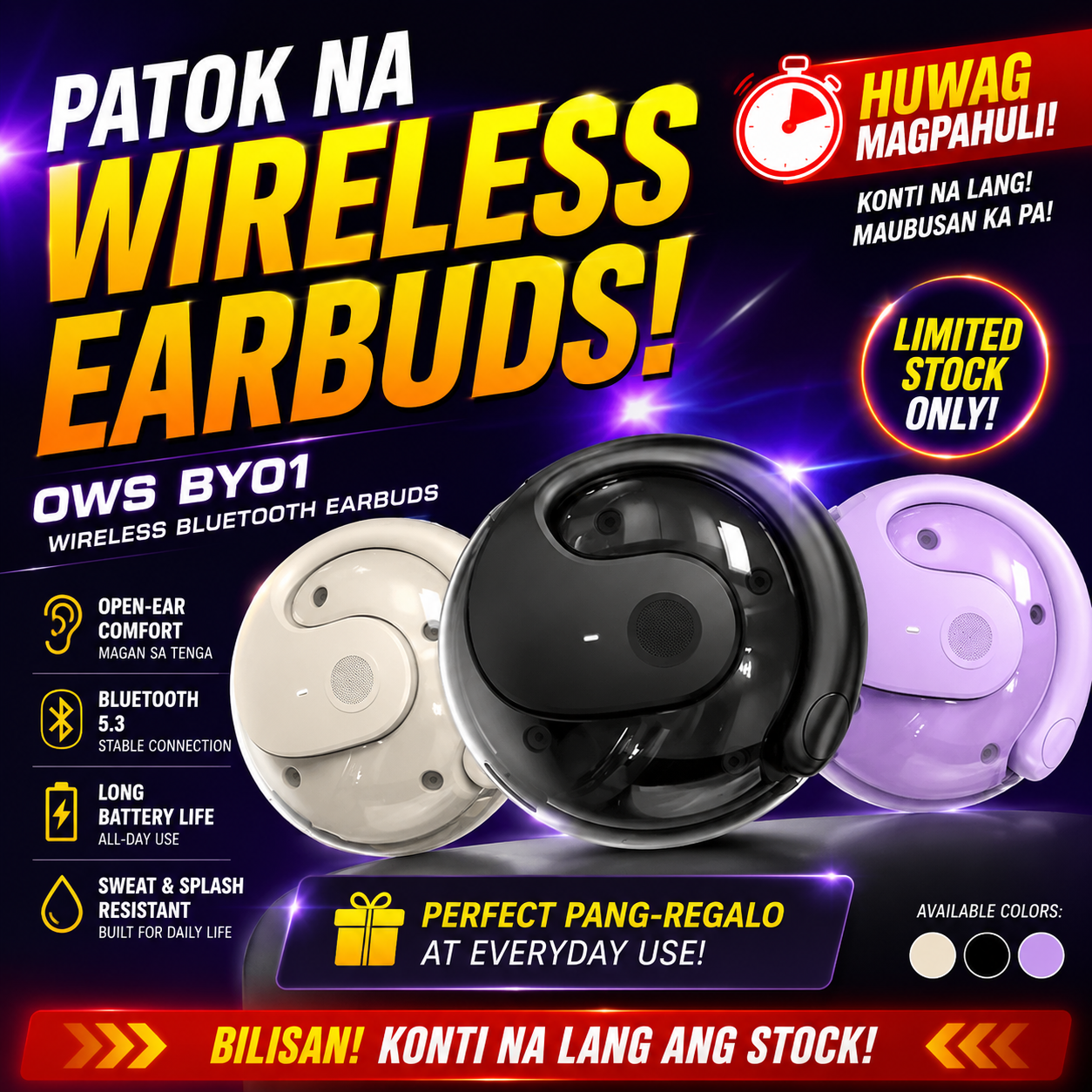OWS BY01 Wireless Bluetooth Earbuds