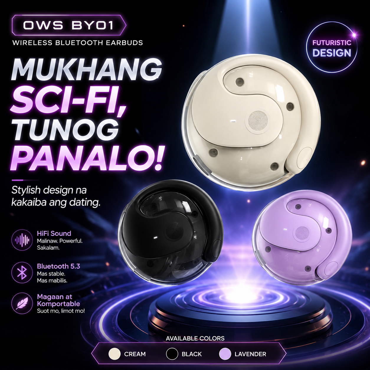 OWS BY01 Wireless Bluetooth Earbuds