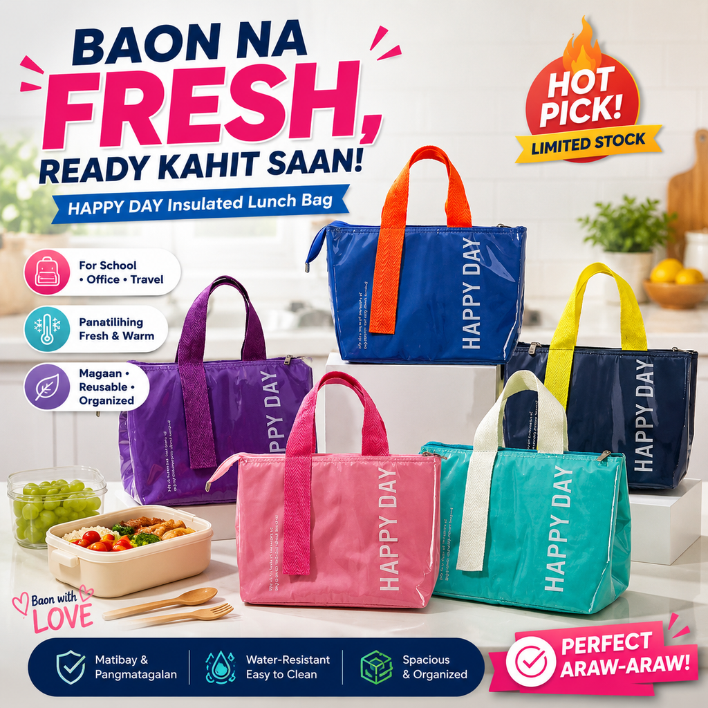 HAPPY DAY Insulated Lunch Bag