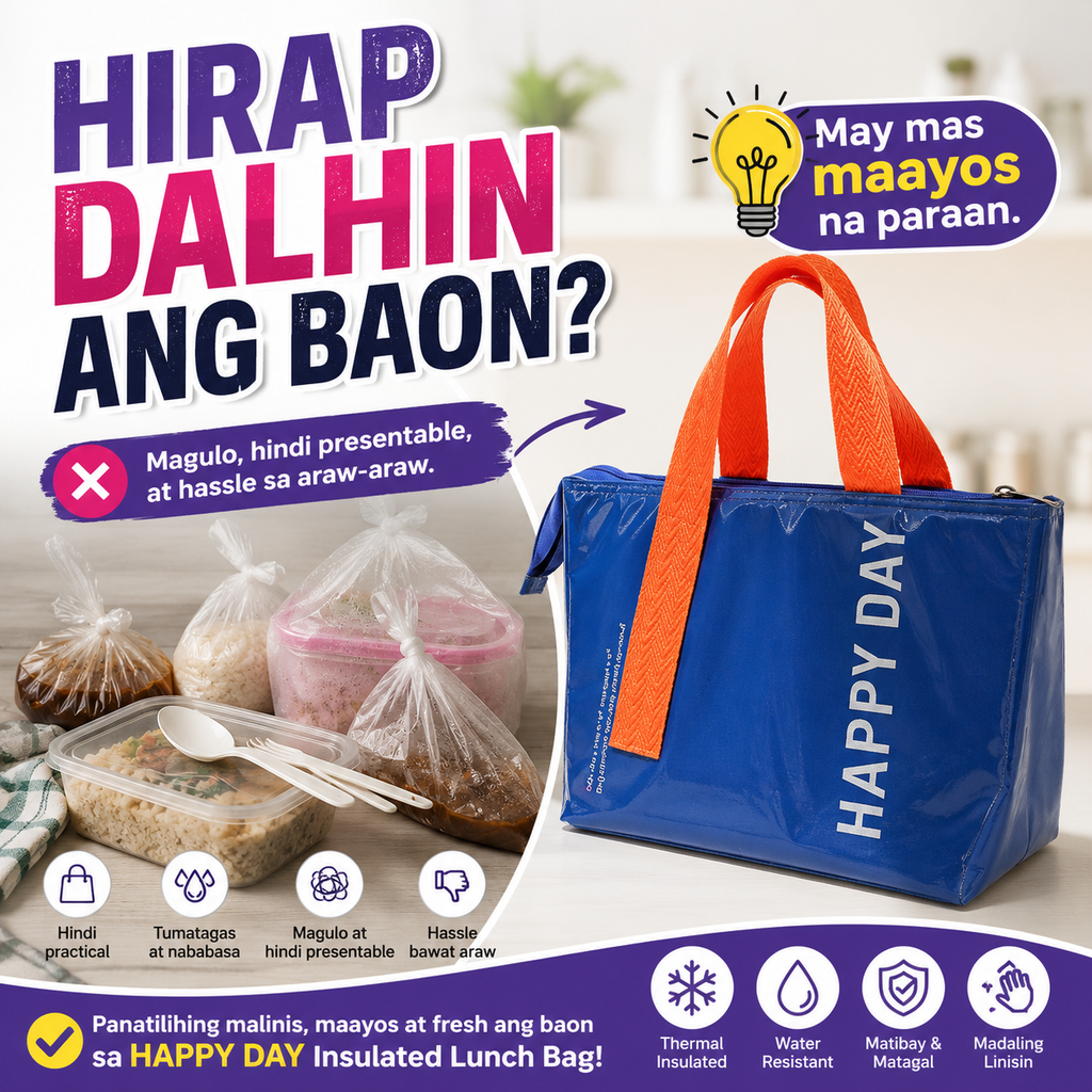 HAPPY DAY Insulated Lunch Bag