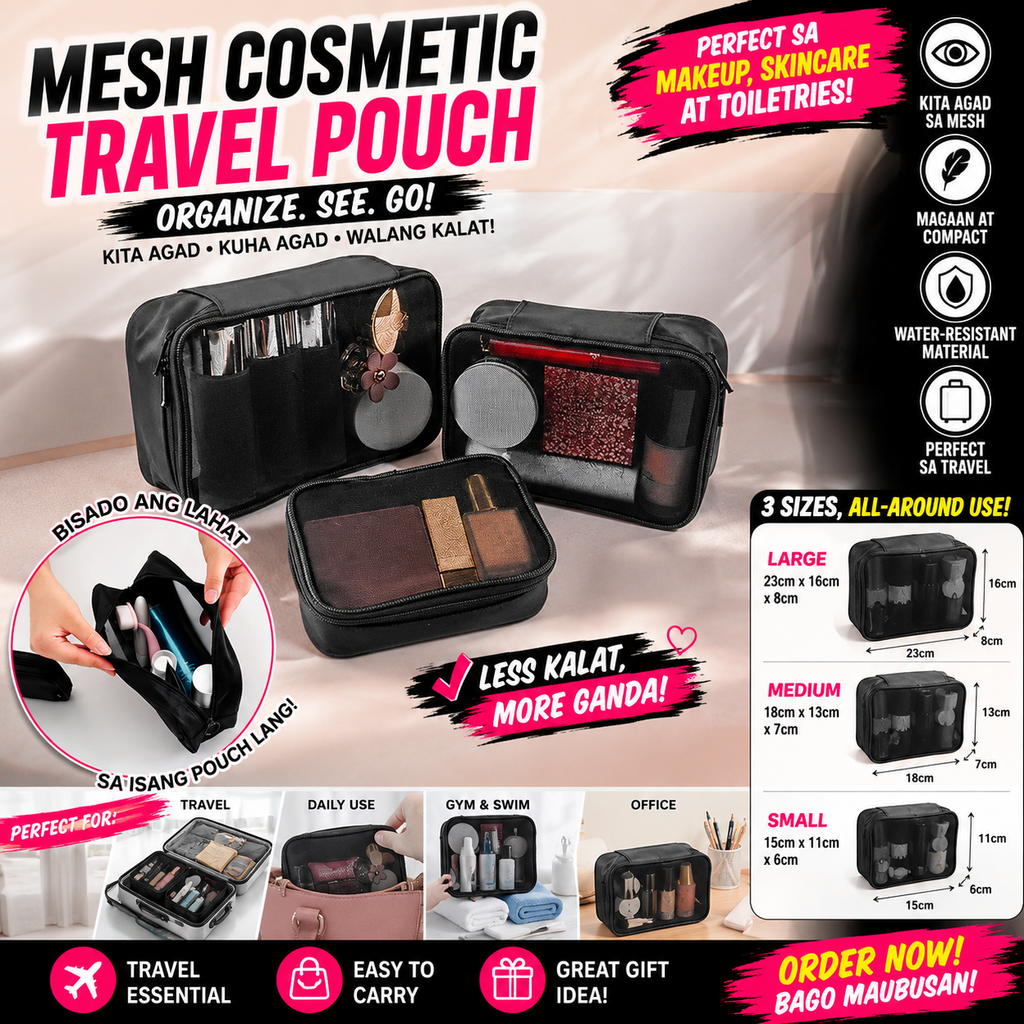 Mesh Cosmetic Travel Pouch