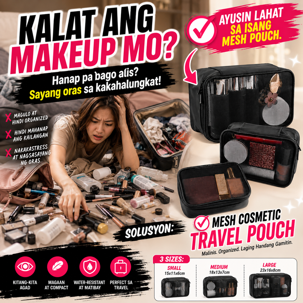 Mesh Cosmetic Travel Pouch