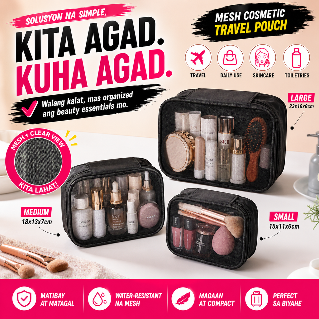 Mesh Cosmetic Travel Pouch