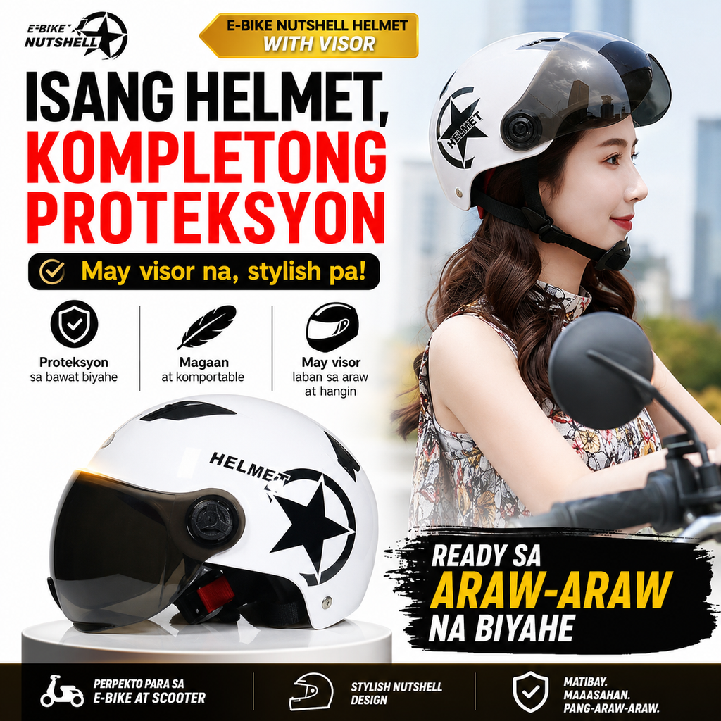 E-Bike Nutshell Helmet with Visor