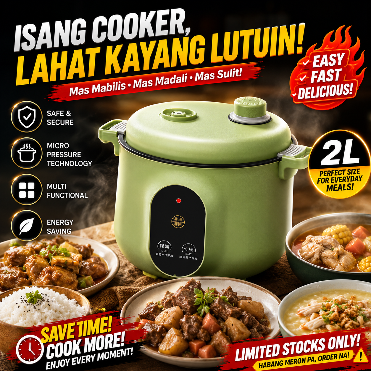 Multifunctional Micro Pressure Cooker 2L