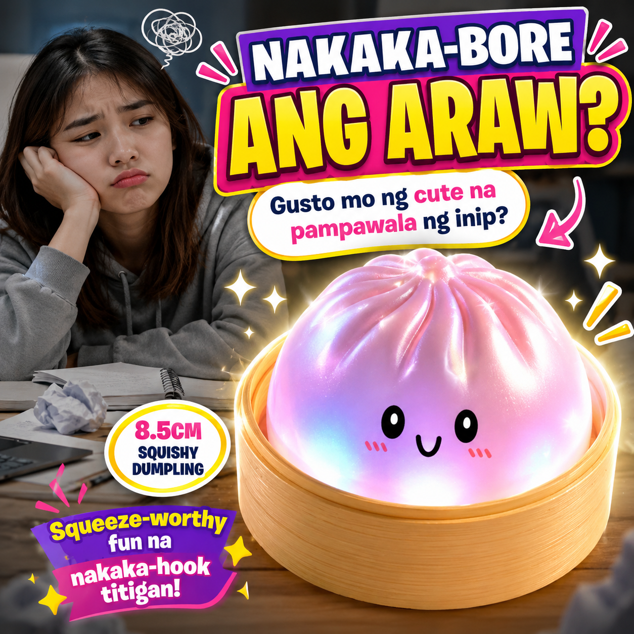 8.5cm Squishy Mystery Dumpling Toy