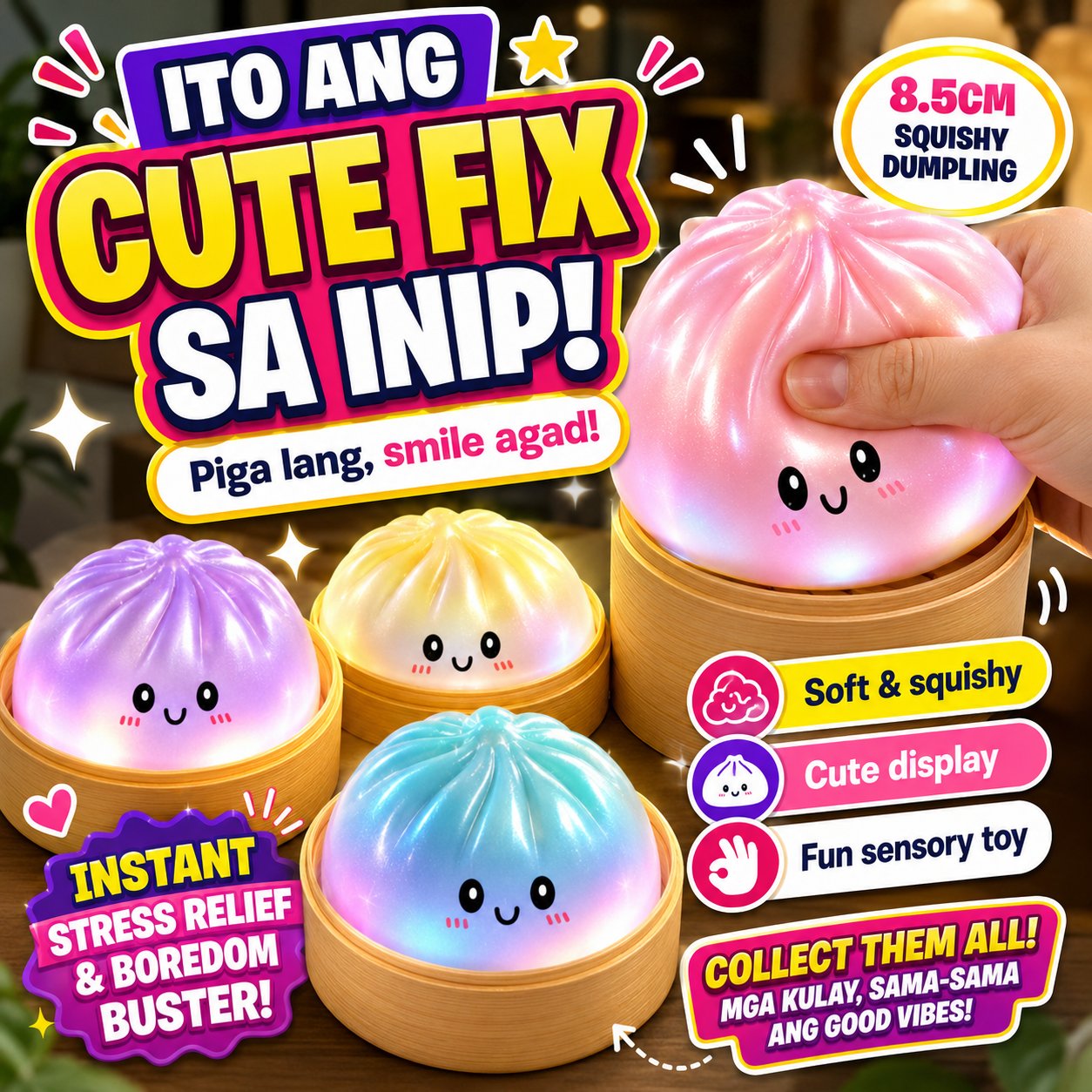 8.5cm Squishy Mystery Dumpling Toy