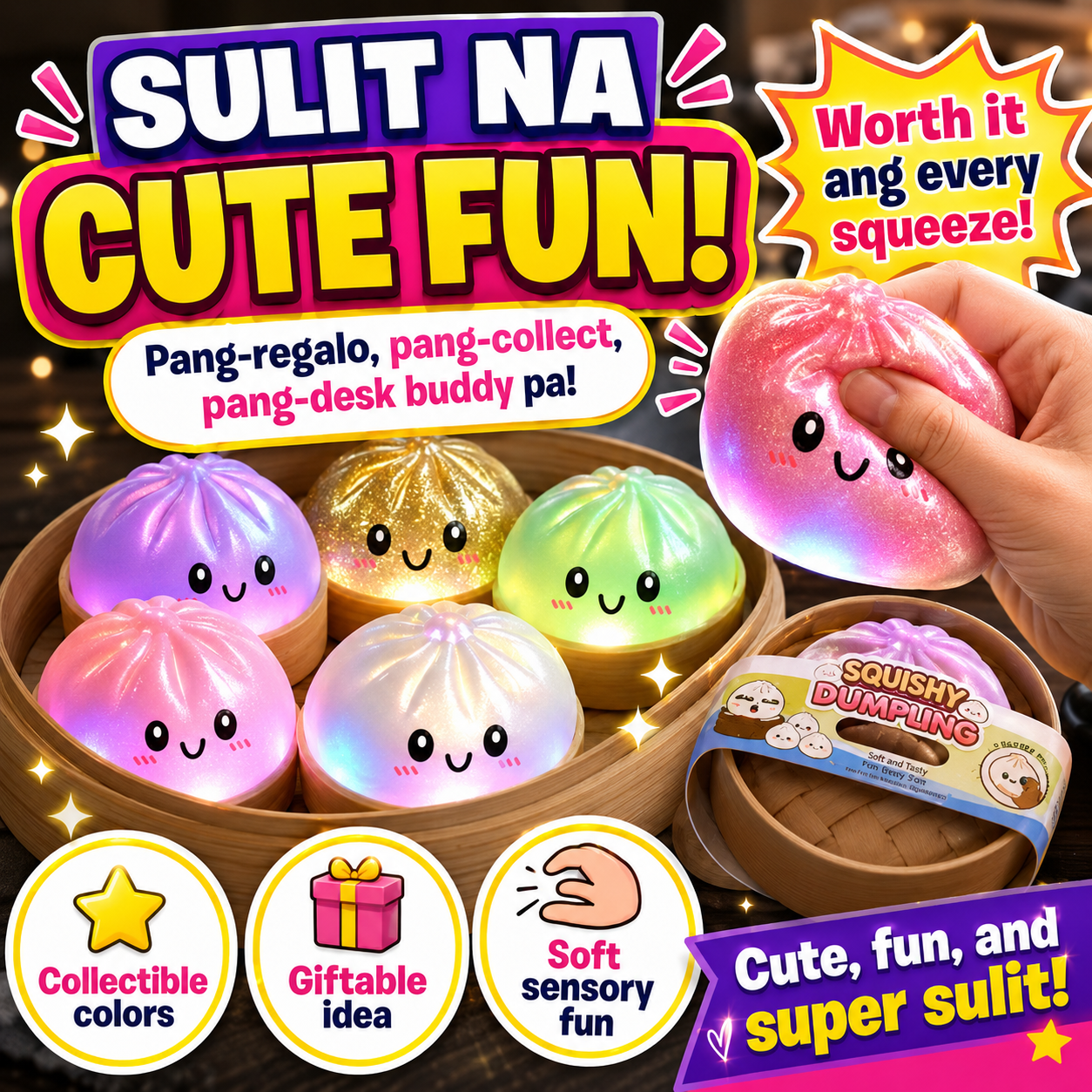 8.5cm Squishy Mystery Dumpling Toy