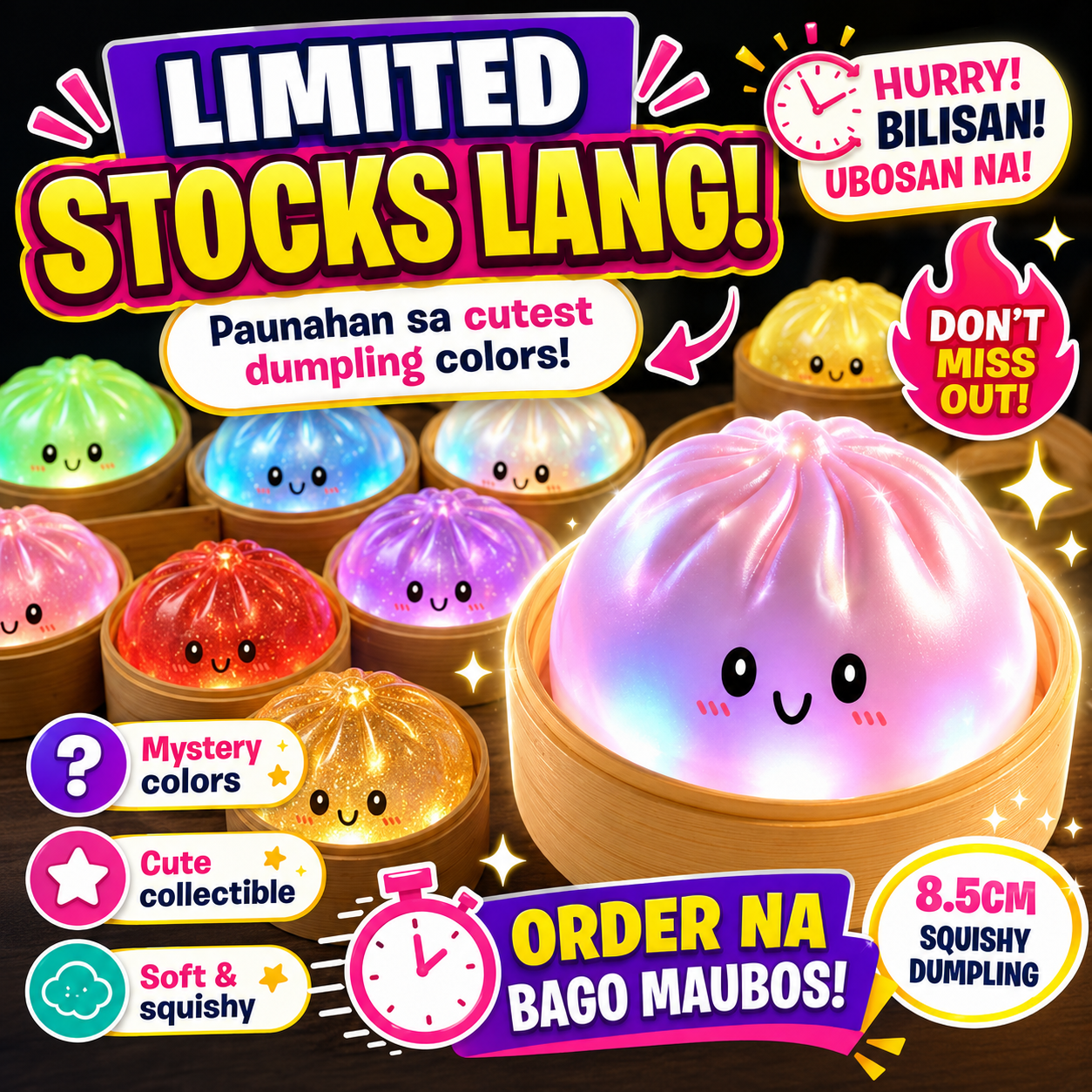 8.5cm Squishy Mystery Dumpling Toy