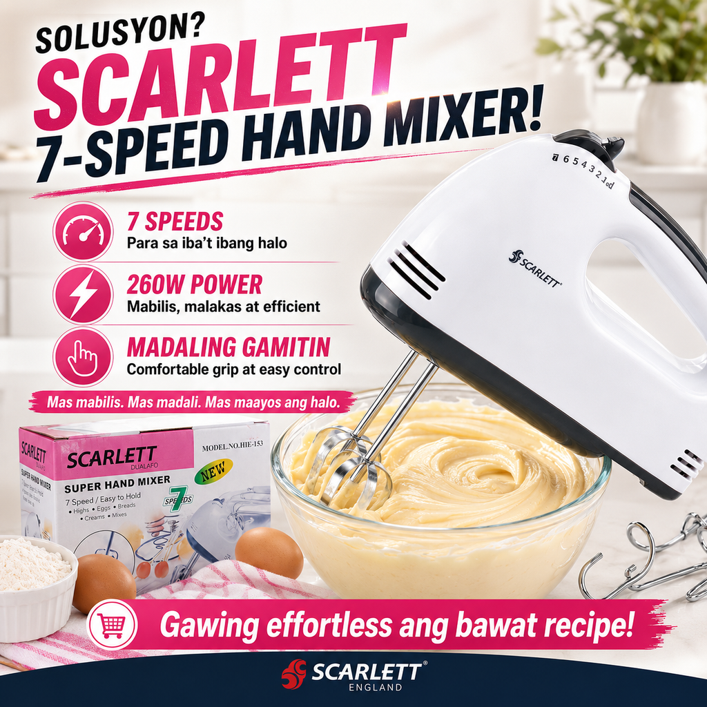Scarlett Electric 7-Speed Hand Mixer