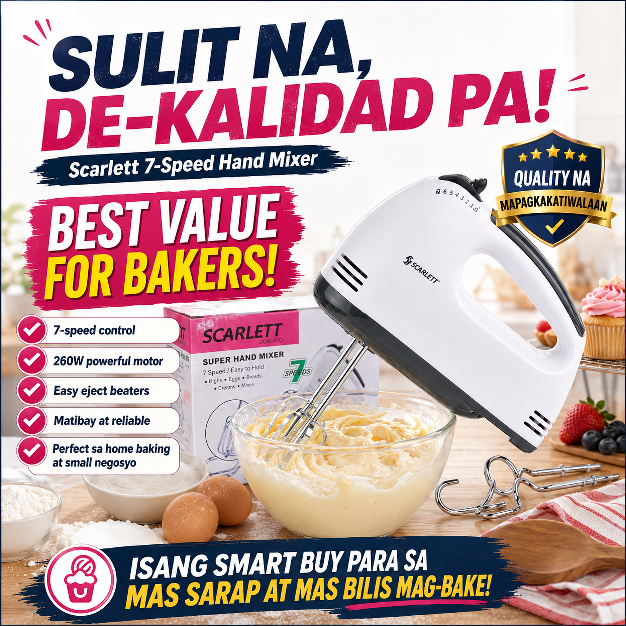 Scarlett Electric 7-Speed Hand Mixer