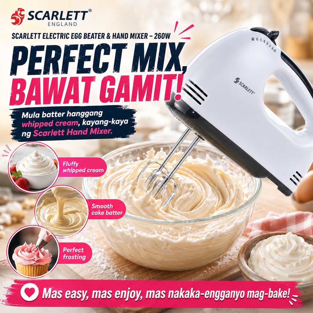 Scarlett Electric 7-Speed Hand Mixer