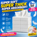 8pcs Soft Absorbent Thickened Facial Tissue