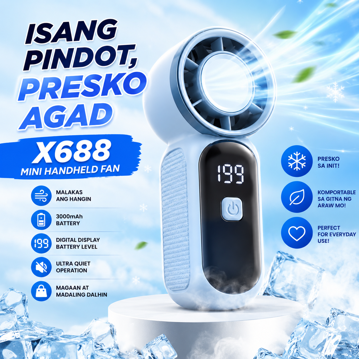 X688 Mini Handheld Fan