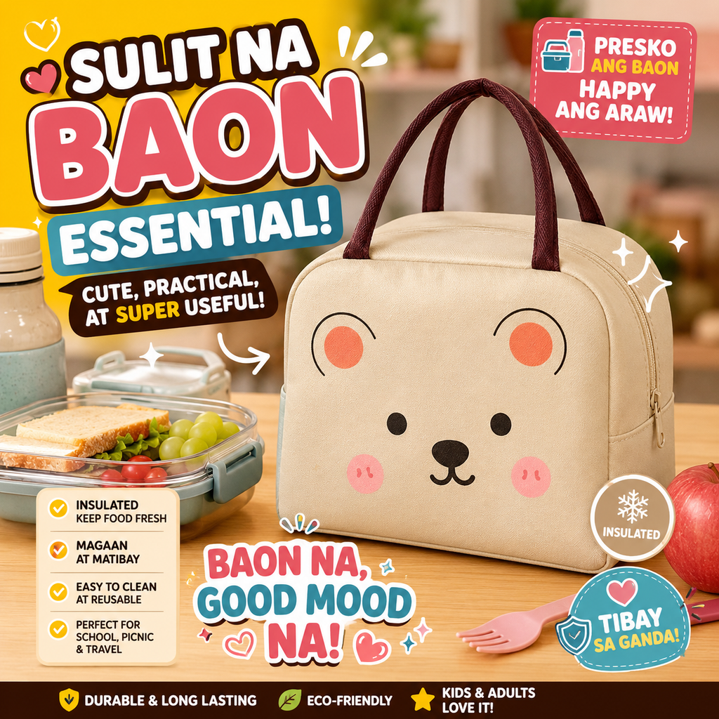 Cute Cartoon Animal Insulated Lunch Bag