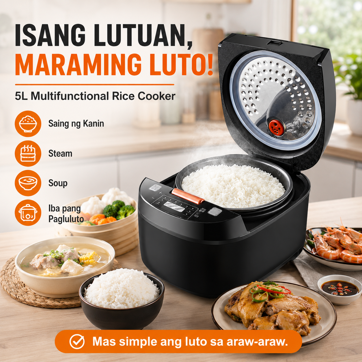 5L Multifunctional Rice Cooker