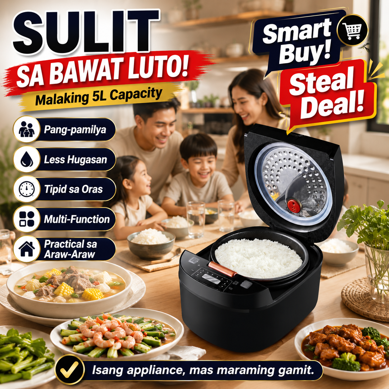 5L Multifunctional Rice Cooker